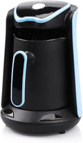 MARADO Turkish Arabic Greek Coffee Pot Maker Electric Machine 110v US PLUG 100% BPA-free 1-4 Cups Brewing Capacity with Cook Sense Technology Anti - Overflow cooking (Blue) NORMAL MA-1688