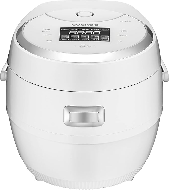 CUCKOO CR-1020F | 10-Cup (Uncooked) Micom Rice Cooker | 16 Menu Options: White Rice Brown Rice &amp More Nonstick Inner Pot Designed in Korea | White (Renewed)