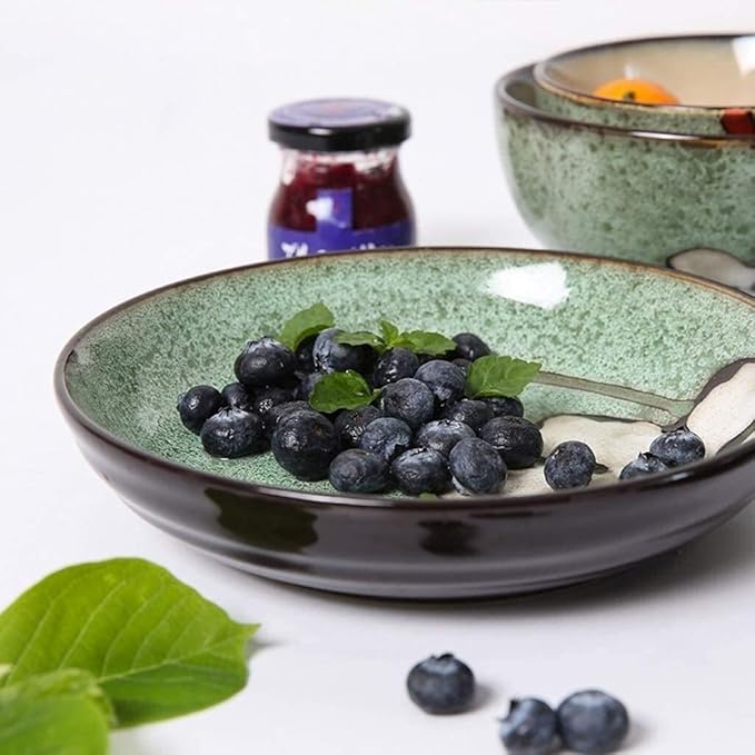 Porcelain Dinnerware Sets Plates and Bowls Sets Luxurious Reactive Glaze Dinnerware Set Plates Dishes Bowls Plates and Bowls Set for Picnic RV Use