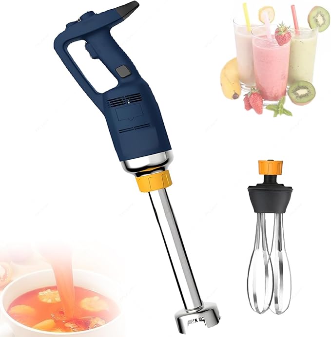 Commercial Handheld Blender with Stepless Speed3-Layer Stainless Steel Bladesfor EmulsifyPureeBakingCookingwith Whiskfor RestaurantKitchenCatering 500W-50cm