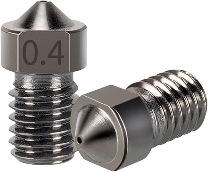 Hardened Steel V6 Nozzle High Temperature Wear-Resistance 3D Print PEI PEEK Carbon Fiber 1.75mm Filament for E3D Hotend(1PC 0.3mm)