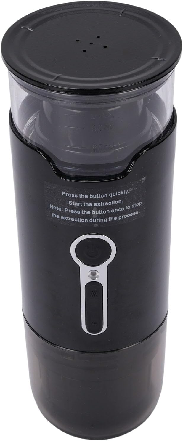 Yosoo Portable Electric Coffee Machine 15 Bar Pressure Cordless Heating Automatic Coffee Maker Compatible with Capsules Ground Coffee for Travel Hiking Camping Office