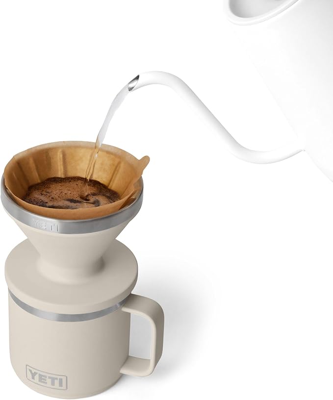 YETI Pour Over Coffee Maker Accessory Ramblers Designed for Perfect Coffee Extraction Anywhere Stainless Steel fits any V60 Filter Cape Taupe