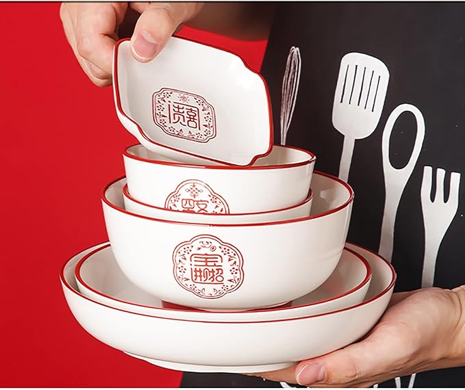 Dinnerware Set/Household Chinese Luxury Light Luxury Ceramic Dishes Dishes Tableware Tableware Set