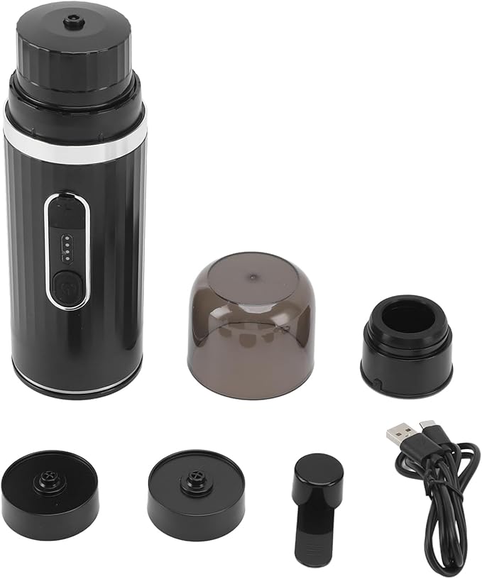 Portable Self Heating Electric Coffee Maker 15 Bar Pressure Rechargeable Travel Coffee Machine for Travel Camping Office