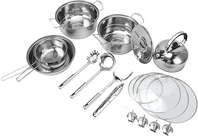 Cookware Sets Spoon Soup Ladle Stainless Steel Rustproof Stick Proof Thickened Pots Pans Set for Home Kitchen Restaurant Frying Pan Milk Pot Steaming Tray Spaghetti