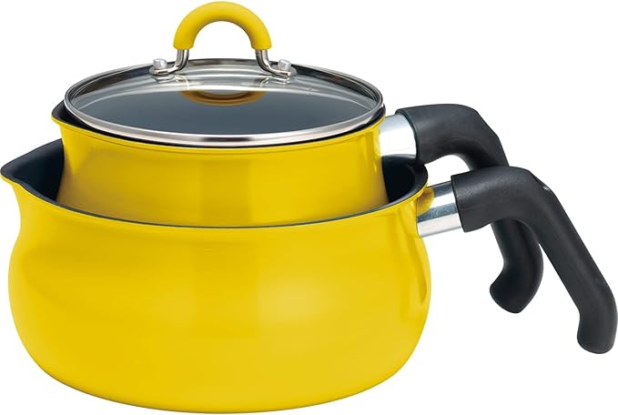 Wahei Freiz AMB-2836 Multi-Pot &amp Multi Pan Set Medium Yellow Compatible with Induction and Gas ToMay