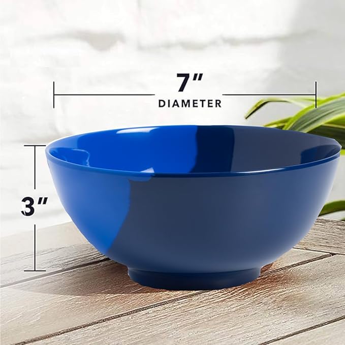 Melamine Serving bowls | Extra Durable Melamine Pasta Salad Bowl | Shatter-Proof and Chip-Resistant | Dishwasher Safe BPA Free | Lightweight Dinnerware Set of 4 | Perfect for Parties Picnics BBQ