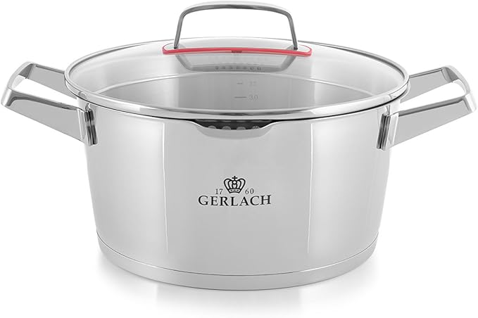 Gerlach Cookware Set Made 18/10 with 10 Elements Superior- Stainless Steel