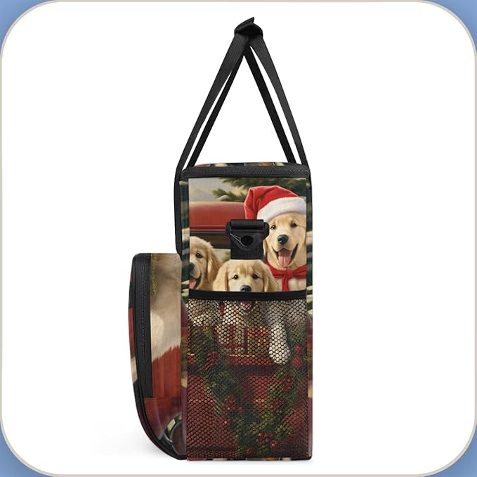 Christmas Puppy Coffee Maker Carrying Bag Portable Travel Storage Tote Bag Compatible with K-Mini or K-Mini Plus Single Serve Coffee Brewer Carrying Case with Multiple Pockets &amp Shoulder Strap