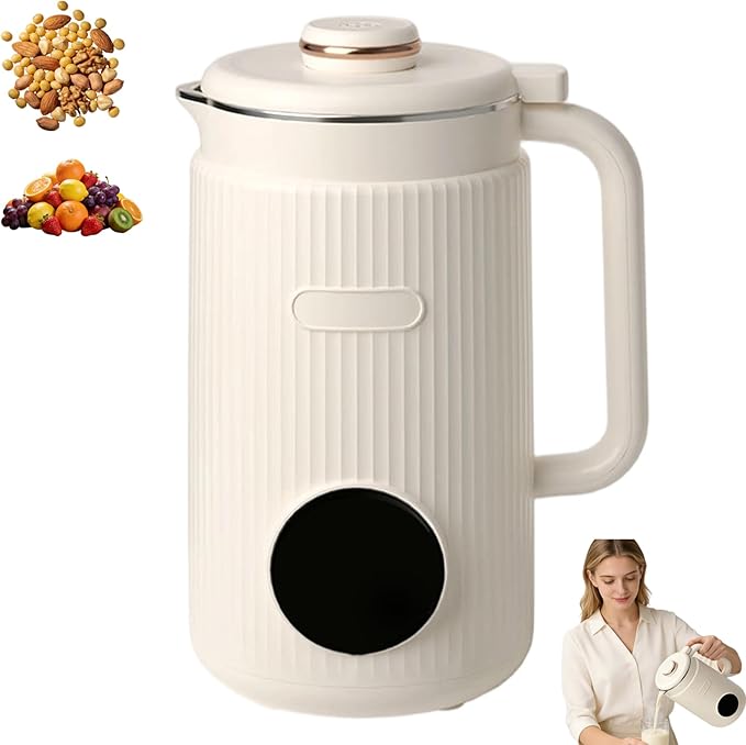 Nut Milk Maker Machine 8 in 1 Plant Based Milk Maker Blender with 12 Hour Timer Keep-Warm Function Self Cleaning Automatic Soy Milk Maker for Almond Oat Coconut Juice Cream (White)