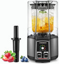 CRANDDI Commercial commercial blender - 80oz Blender with Tamper and Removable Soundproof Cover Quiet Blenders for Smoothies Countertop Blenders for Ice Crushing Blending 1500W K85 (Gray)