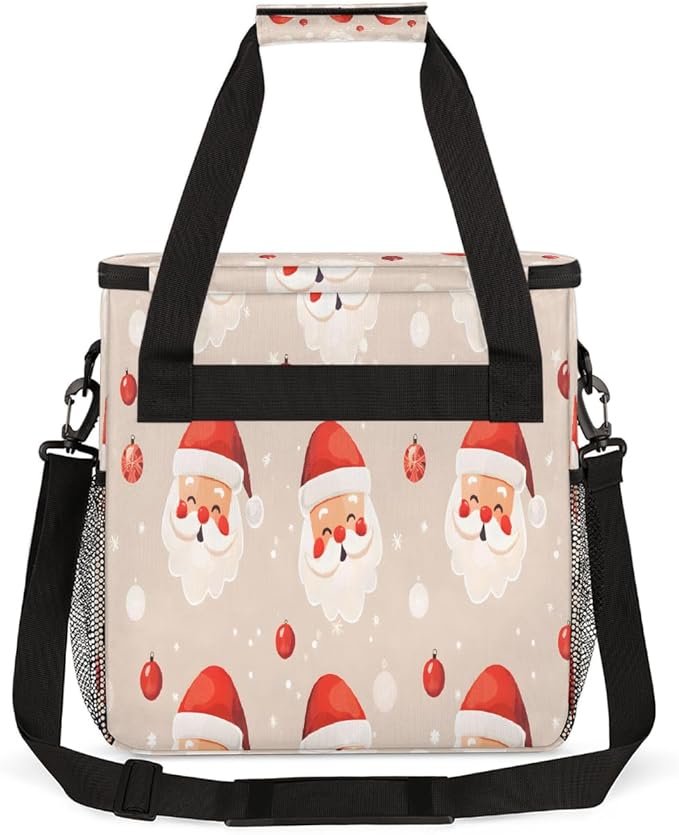 Christmas (686) Coffee Maker Carring Bag Travel Carrying Storage Tote Bag Compatible with Keurig K-Mini or K-Mini Plus Portable Single Serve Coffee Brewer Case with Pockets for K-cup Pods