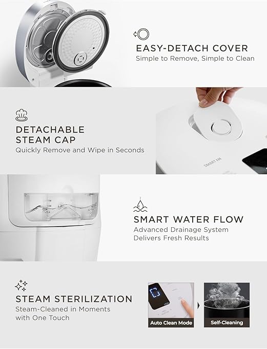 CUCKOO Micom Rice Cooker 8-Cup Uncooked / 16-Cup Cooked with Induction Heating Technology Versatile Rice Maker with 12 Menu Options and Steam Plate Voice Guide White (CR-HA0810FW)