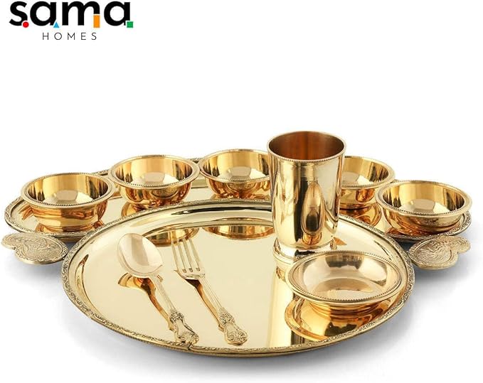 Sama Homes' 10-Piece Brass Maharaja Dinner Set for an Authentic Dining Experience
