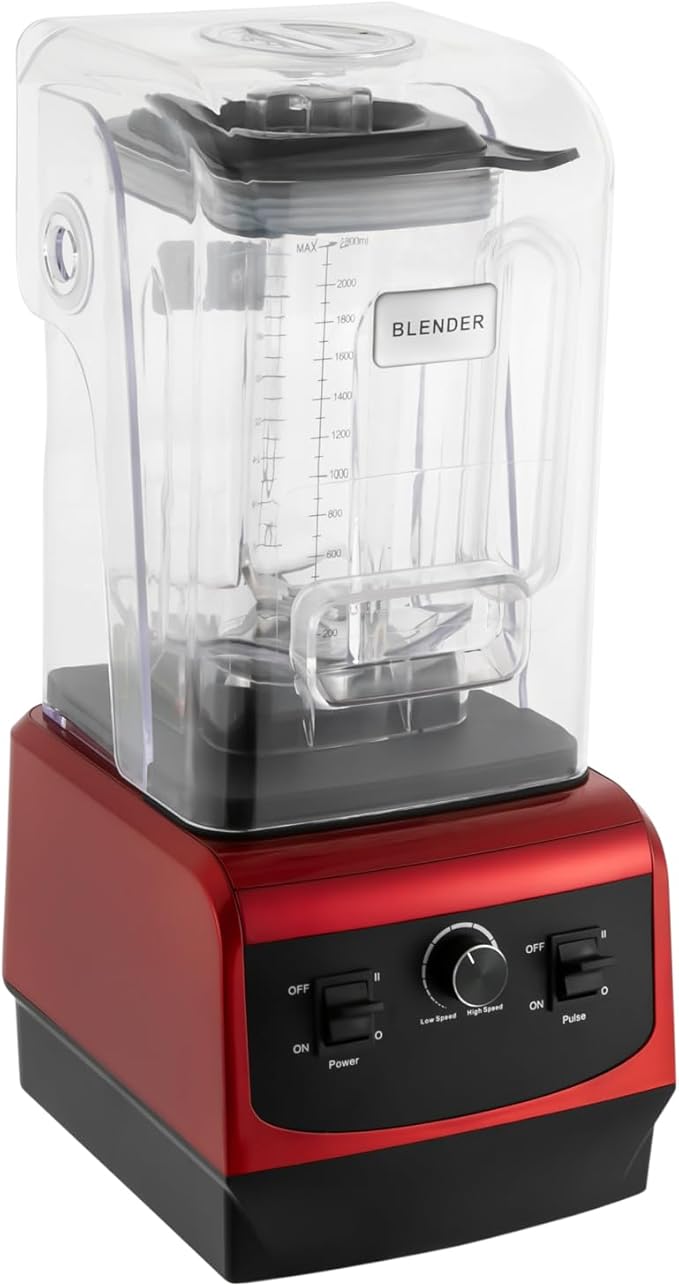 Smoothie Machine 74.4oz Capacity Smoothie Maker Speed Adjustable Commercial Food Processor with Noise Reduction cover for Frozen Drinks Smoothies