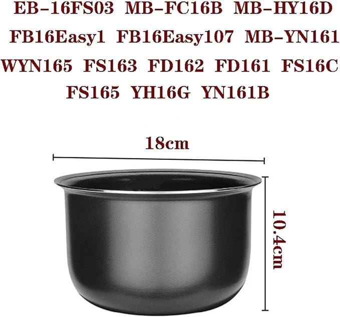 Rice Cooker Liner 1.6L Non-stick Pan Bowl PotCompatible For Midea MB-YN161 FD161 WYN165 FS16C YN161B