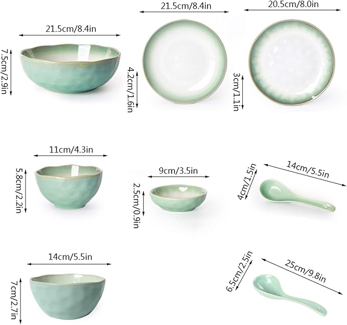 Dinner Plates 46-Piece Kitchen Dinnerware SetPlates Dishes Bowls