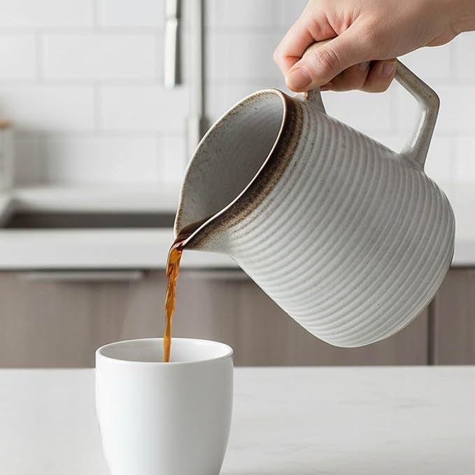 Pour Over Coffee Maker Set - Ceramic Dripper Pot Heat-Resistant &amp Easy Clean Manual Slow Drip Coffee Brewer for Office Home Camping 1-3 Cup Pour 20 coffee filters (white)
