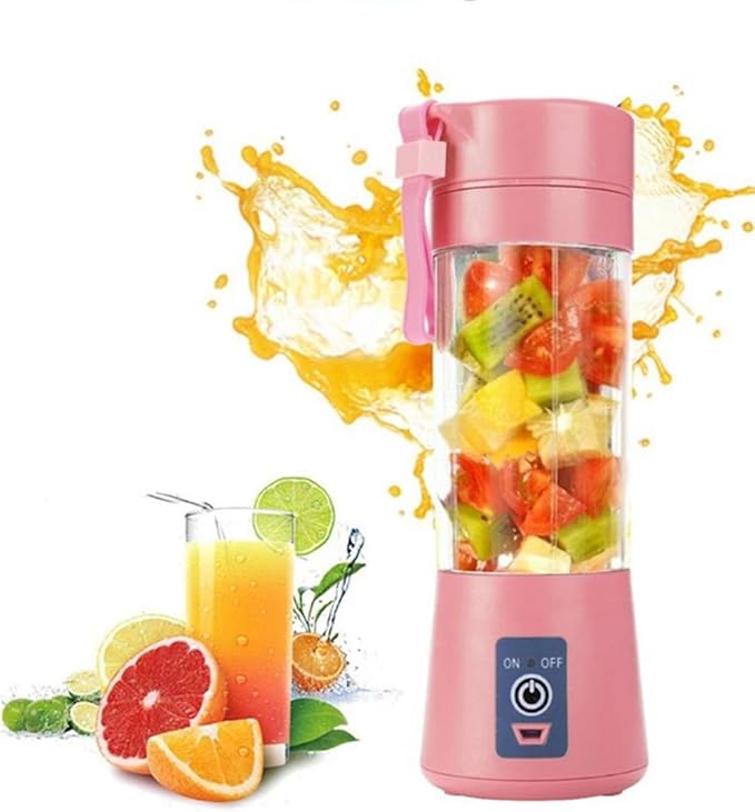 Star River Portable Small Blender Personal Blender Small Fruit Blender USB Rechargeable Electric juicer Cup Fruit Blender DIY Fruit juicer Cup 4 Cutter Heads Easy to Clean