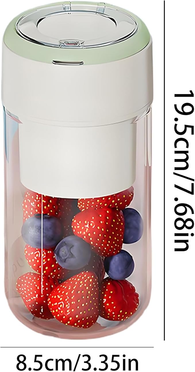 Portable Blender - 16 Oz Capacity for Protein Powder Baby Meal Prep with Blending Function Shaker Cup for Kitchen Outdoor Gym Home Milk Coffee Cordless USB Charging Juicer Bottle 7 Inch