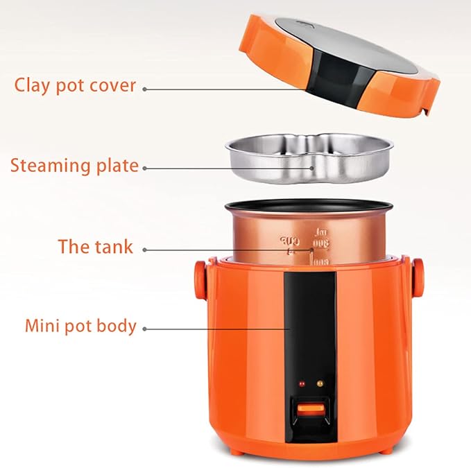 Rice Cooker With Steamer 1.2L Make Rice And Steam Healthy Food And Vegetables For 1-2 People(Pink)