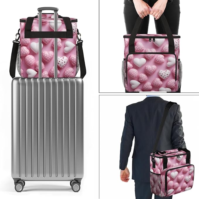 Heart Candy Coffee Maker Carrying Bag Portable Travel Storage Tote Bag Compatible with K-Mini or K-Mini Plus Single Serve Coffee Brewer Carrying Case with Multiple Pockets &amp Shoulder Strap