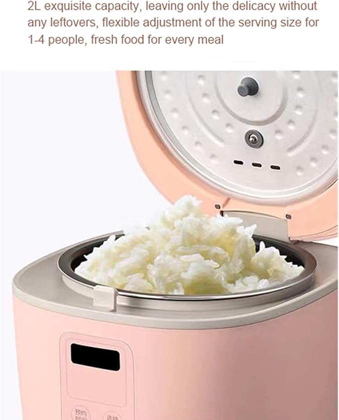 Mini Rice Cooker 2L Intelligent Temperature Control Non-Stick Cooker For 1-3 People Easy-To-Operate Rice Cooker (#1) (#3)