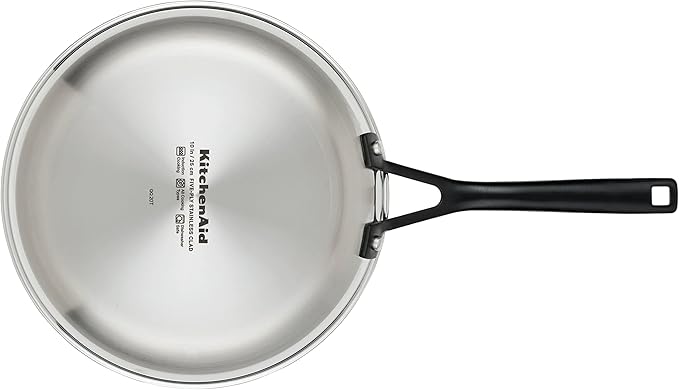 KitchenAid 30051 5-Ply Clad Polished Stainless Steel Frying Pan Set/Skillets 8.25 Inch and 10 Inch - Polished Stainless Steel