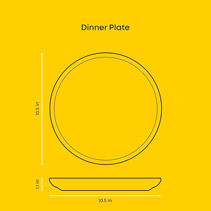 JoyJolt Mesa Stoneware Dinnerware Set 18-Piece Plates and Bowls Sets Includes Dinner - Salad and Cereal and Soup Bowls Modern Farmhouse Matte (Linen) White Dish Set for 6