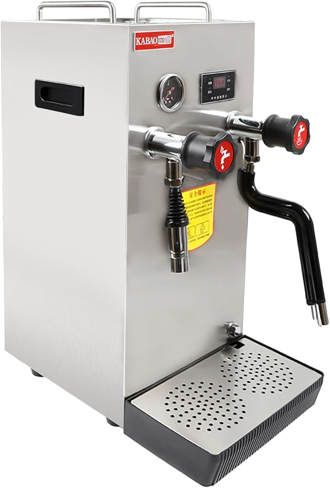 2500W Commercial Milk Foam Machine 8L/2.1 Gallon Full-Automatic Steam Boiling Water Frothing Machine/Espresso Coffee Machine with LED Display for Home Coffee Shops Bars Milk Tea Shops