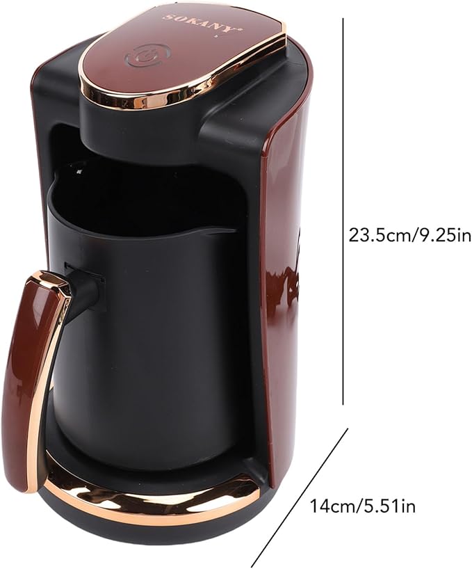 Dan&ampDre Turkish Coffee Maker 550W 250ML Electric Turkish Greek Coffee Machine with Cup for Home Office Travel Brewing
