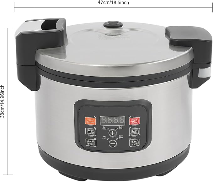 Commercial 12L Pearl Cooker 1850W Automatic Boba Maker with 24H Keep Warm Non-Stick Inner Pot for Bubble Tea Sago Tapioca - US Standard Plug (12L)