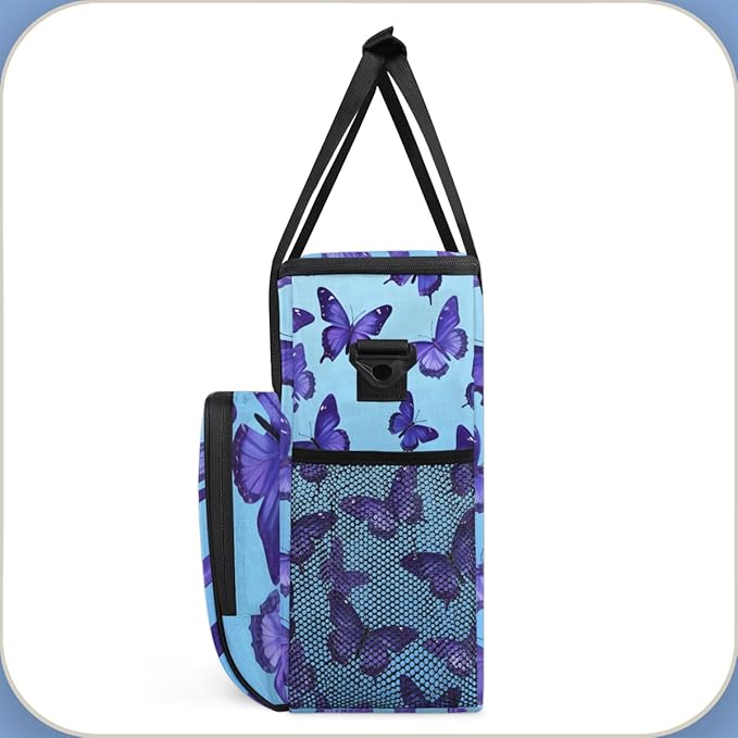 Watercolor Butterfly Coffee Maker Carrying Bag Dreamy Butterfly Travel Storage Bag Compatible with K-Mini or K-Mini Plus Single Serve Coffee Brewer Carrying Case with Pockets &amp Shoulder Strap