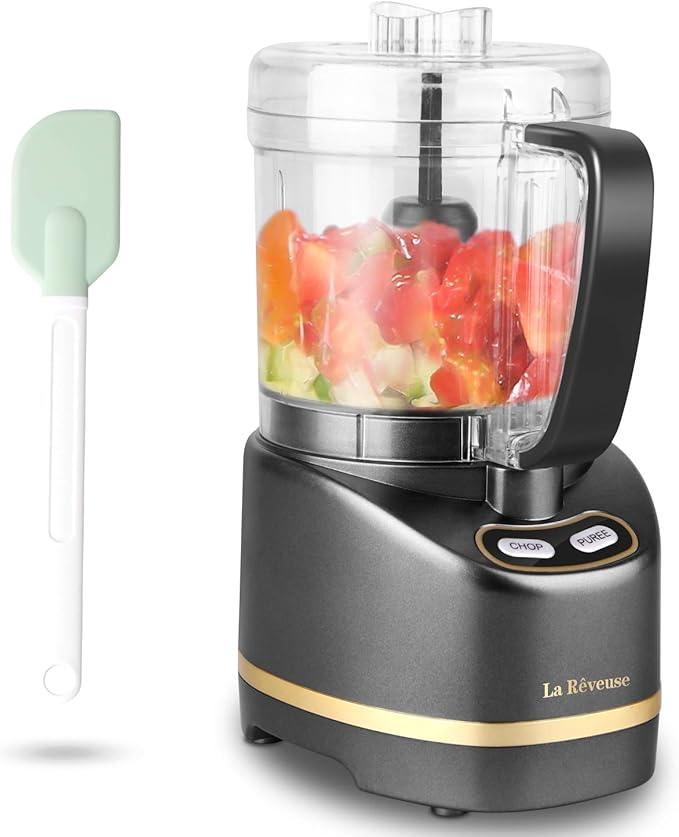 La Reveuse 250W Smoothie Blender (Black) + La Reveuse 2-Cup Small Food Chopper (Metallic Grey)
