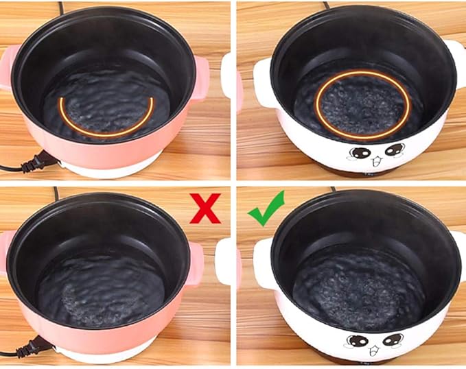 JIAN YA NA 110V Electric Skillet with Lid 4-in-1 Multifunction Non-Stick Stainless Steel Electric Hot Pot Noodles Rice Cooker Steamed Egg Soup Pot Mini Heating Pan Cooking Fried