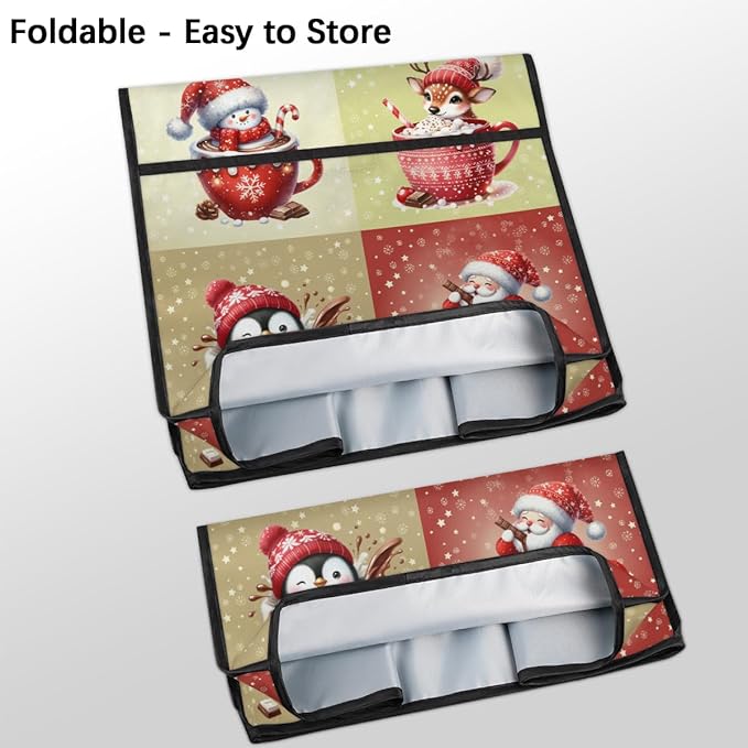 Kitchen Aid Mixer Cover Christmas Snowman Deer Stand Mixer Cover Compatible with 6-8 Quarts Stand Mixers Dust Covers with Zipper Pocket Foldable Washable Kitchen Aid Organizer Bag