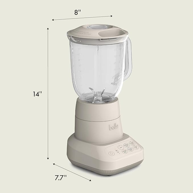 bella 10 Speed Countertop Blender Juicer &amp Smoothie Maker Fits-anywhere™ Kitchenware Slim Flip &amp Store Design Dishwasher Safe 48oz Capacity Pitcher &amp Lid Stainless Steel Blade 450 Wa