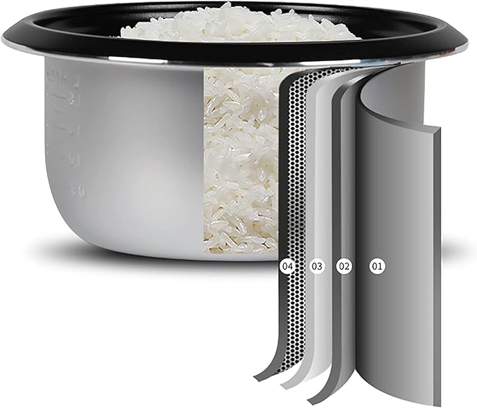 Rice Cooker with Steamer Home Old Fashioned Rice Cooker Automatic Thermal InsulationNon-Stick Innerfor 1-8 People (5L) ()