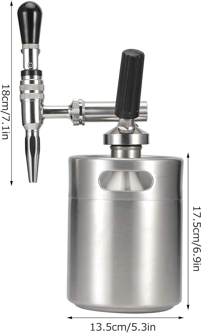 Stainless Steel Home Brew Nitrogen Infusion Coffee Keg SystemNitro Cold Brew Coffee Maker Nitrogen Gas System Coffee Dispenser Kit(2L) cold brew coffee maker nitro toddy iced nitro coffee ma