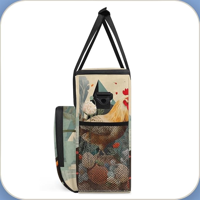 Easter Egg Coffee Maker Carrying Bag Rooster Portable Travel Storage Tote Bag Compatible with K-Mini or K-Mini Plus Single Serve Coffee Brewer Carrying Case with Multiple Pockets &amp Shoulder Stra