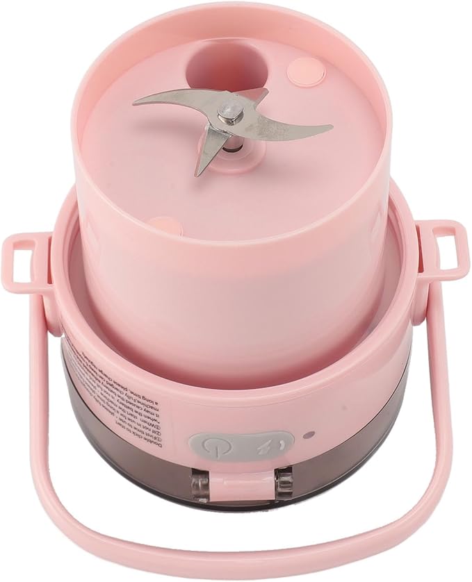 500ML Portable Blender USB Rechargeable Personal Size Blender with Powerful 4 Blades for Milkshakes and Smoothies Mini Juicer Blender for Travel Sports Outing Kitchen(Pink)