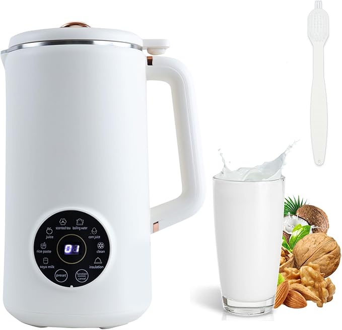 Nut Milk Maker Machine 33 OZ/1000 ML Soy Milk Maker Multi-Function Automatic Nut Milk Maker with 10 Blades for Homemade Plant-Based Milk Oat Crushing Ice Juice with 12 Hours Timer/Auto-Clean