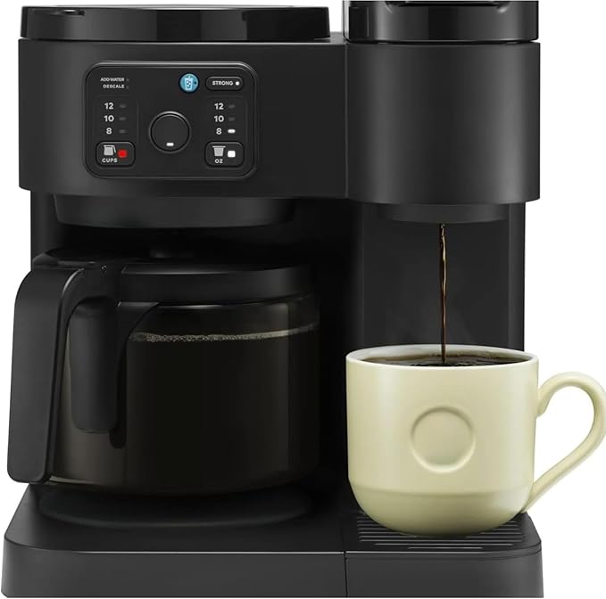 K-Duo Essentials Coffee Maker for Hot and Iced Drinks Single Serve KCup Pod Brewer and 12 Cup Carafe Drip Coffee Pot 72 oz Water ReservoirPause &amp Pour Feature Perfect for Home &amp Office Use