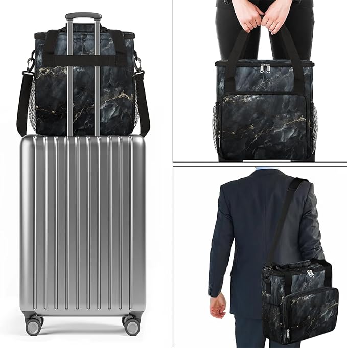 Black Marble Coffee Maker Travel Bag for K-Mini or K-Mini Plus Single Serve Coffee Brewer Portable Storage Tote Case for Tarvel