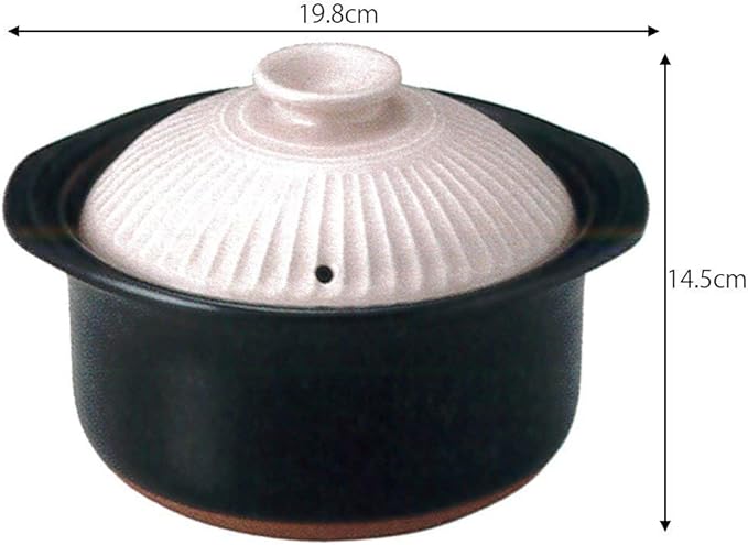 54-93161/2-981190 Rice Pot Pink 2 Cups 7.8 x 5.7 inches (19.8 x 14.5 cm) 43.3 fl oz (1100 cc) For Direct Heat Rice Cooking Rice Earthenware