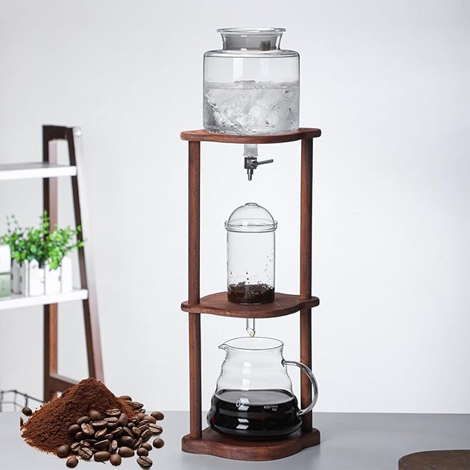 Maker Vertical Glass Container Cold Brew Drip Tower Iced Coffee Ice Drip Cold Brew Coffee Maker Slow Drip Ice Chilling Tower Large Capacity Cold Brew Coffee Maker for Commercial Office(Size:A)