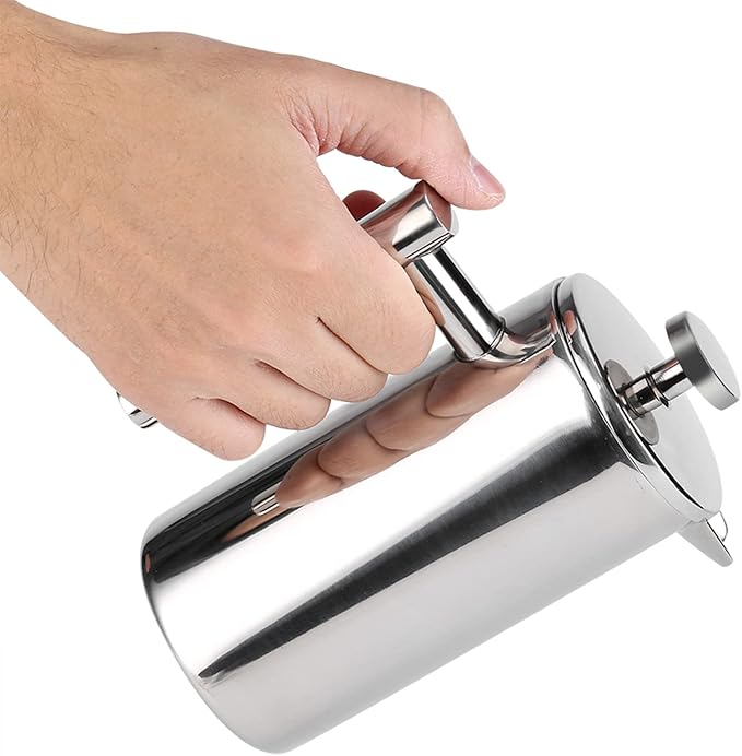 Yosoo 350ML Stainless Steel French Press Coffee Maker Double Wall Insulated Tea Pot with Precision Filter for Home Office Coffee House