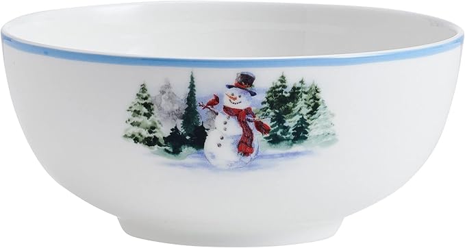 Mikasa Snowman Forest Chip Resistant 12 Piece Dinnerware Set Service for 4