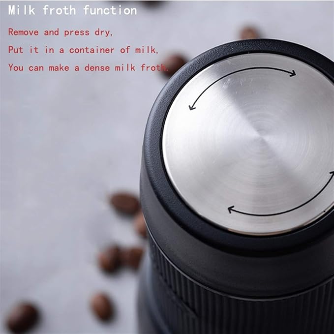 JITUIHOM Hand Press Capsule Coffee Machine - Portable Mini Espresso Maker for Home &amp Office Semi Automatic Brewing (Black)